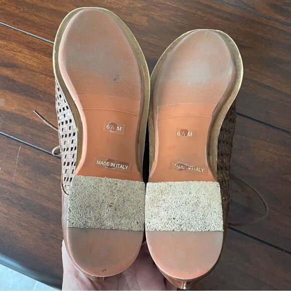 SESTO MEUCCI Made‎ in Italy brown Woven Leather lace up oxford shoes size 6.5M - Picture 6 of 8